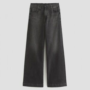 AG Adriano Goldschmied High-Rise Deven Wide-Leg Jeans in Nebula (Off-Black) NWT